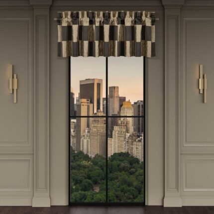 J Queen New York Brando Bronze Straight Window Valance