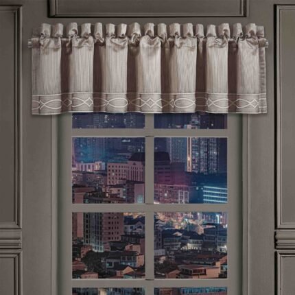 J Queen New York Deco Silver Straight Window Valance