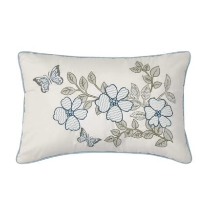 J Queen New York Evergreen Blue Boudoir Decorative Throw Pillow 21″ x 13″