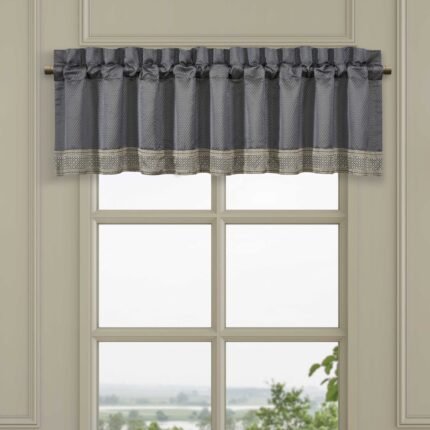 J Queen New York Excelsior French Blue Straight Window Valance