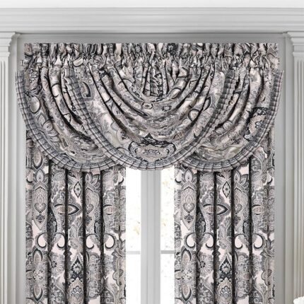 Guiliana Silver/Black Waterfall Window Valances