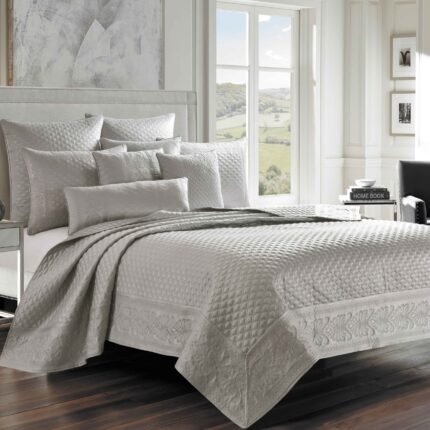 Lyndon Silver Quilted Coverlet