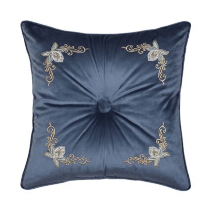 J Queen New York Michaela Prussian Navy Square Decorative Throw Pillow 18″ x 18″