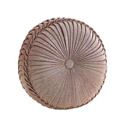 Phyllis Gold Tufted Round Decorative Throw Pillow 15" x 15"