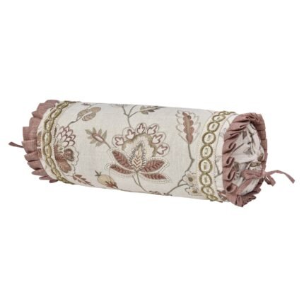 Santa Rosa Linen Neckroll Decorative Throw Pillow 17" x 7"